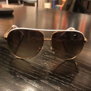 Gucci Sunglasses- White and Gold Aviators